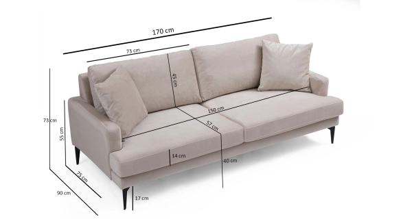 Dvojsedák MERLINOR, béžová