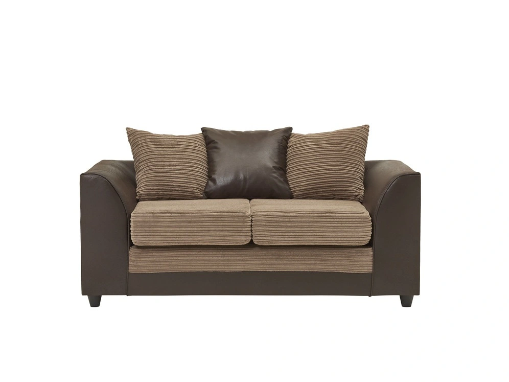 Dvojsedák WELLS 2, béžová látka/hnědá látka