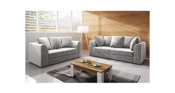 Dvojsedák WELLS 2, světle šedá látka