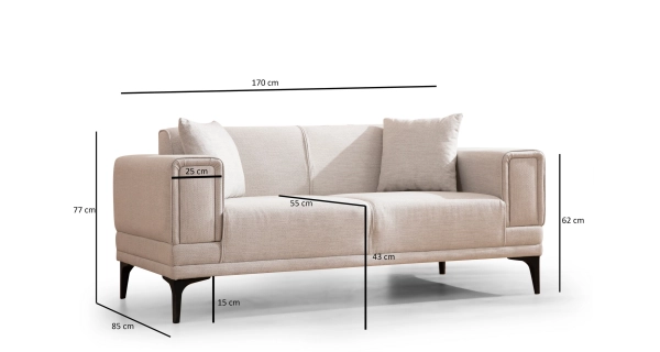 Dvojsedák ZALFARO, ecru