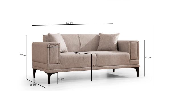 Dvojsedák ZALFARO, světle hnědá