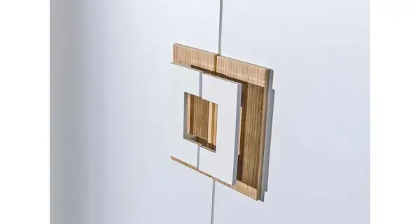 Dvoudvéřová šatní skříň UWARA, dub jasný/bílá