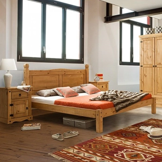 Dvoulůžko PIMBOW 180 x 200 cm, masiv borovice, vosk