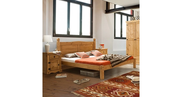 Dvoulůžko PIMBOW 180 x 200 cm, masiv borovice, vosk