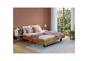 Dvoulůžko SIPA 160x200 cm, masiv smrk/kov