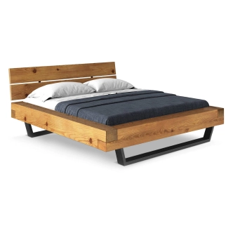 Dvoulůžko SIPA 200x200 cm, masiv smrk/kov