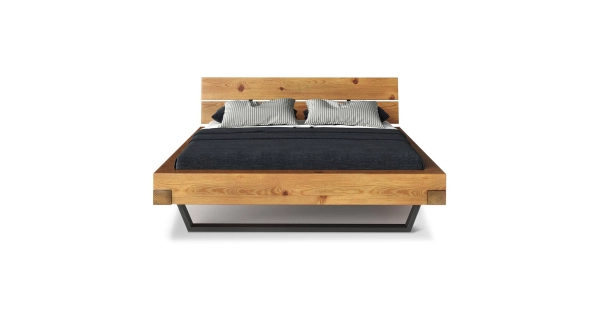 Dvoulůžko SIPA 200x200 cm, masiv smrk/kov