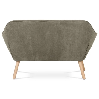 Dvoumístná pohovka MANGUSO, potah lanýžová látka, dřevěné nohy