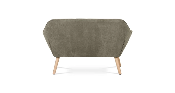 Dvoumístná pohovka MANGUSO, potah lanýžová látka, dřevěné nohy