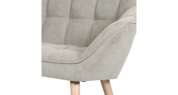 Dvoumístná pohovka MANGUSO, potah šedobéžová látka, dřevěné nohy