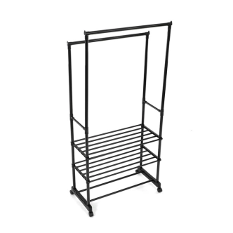 Dvouramenný stojan na šaty BELQUINUL, černý