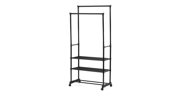 Dvouramenný stojan na šaty BELQUINUL, černý