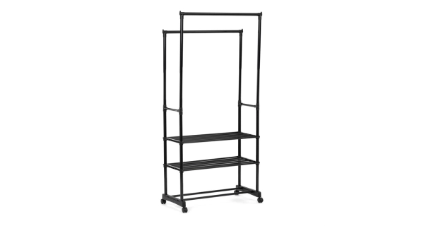 Dvouramenný stojan na šaty BELQUINUL, černý