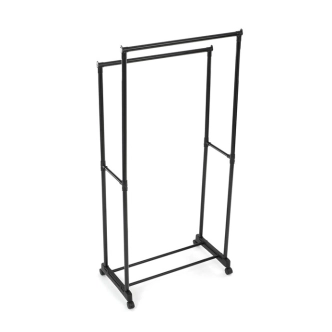 Dvouramenný stojan na šaty QUINMORMOR, černý
