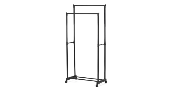 Dvouramenný stojan na šaty QUINMORMOR, černý