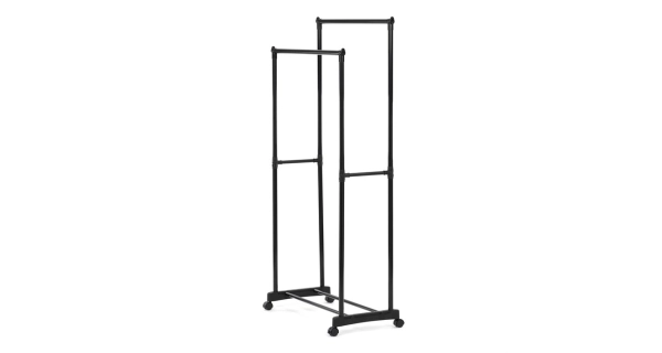 Dvouramenný stojan na šaty QUINMORMOR, černý