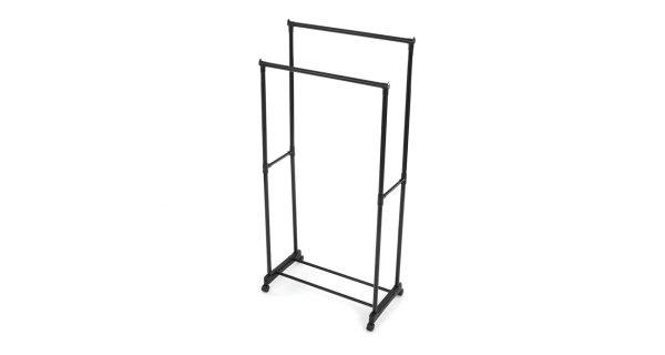 Dvouramenný stojan na šaty QUINMORMOR, černý