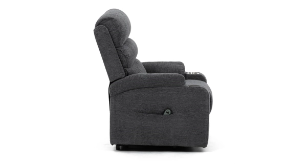 Elektrické polohovací křeslo DORPONWEL, šedá látka