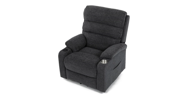 Elektrické polohovací křeslo DORPONWEL, šedá látka