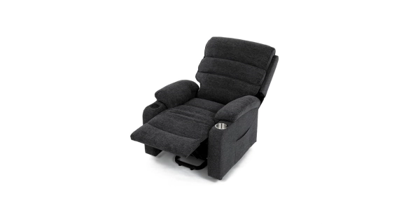 Elektrické polohovací křeslo DORPONWEL, šedá látka