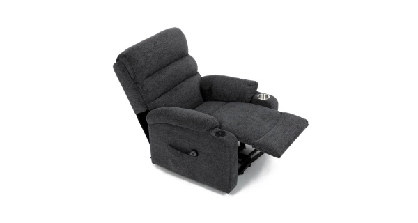 Elektrické polohovací křeslo DORPONWEL, šedá látka