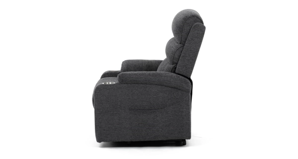 Elektrické polohovací křeslo DORPONWEL, šedá látka