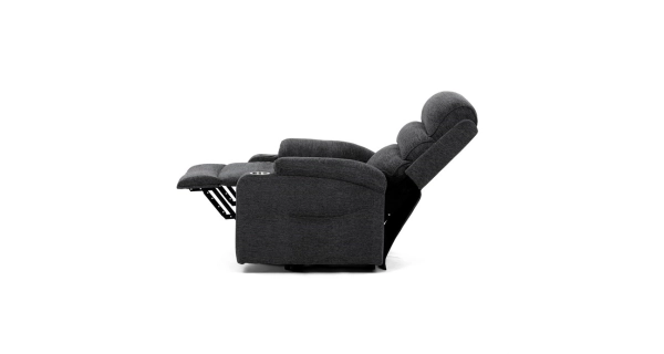 Elektrické polohovací křeslo DORPONWEL, šedá látka