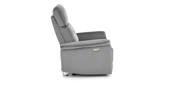 Elektrické polohovací křeslo TRITON s USB, šedé