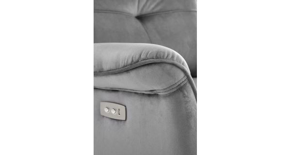 Elektrické polohovací křeslo TRITON s USB, šedé