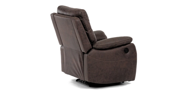 Elektrické relaxační křeslo MONADENI, hnědá látka
