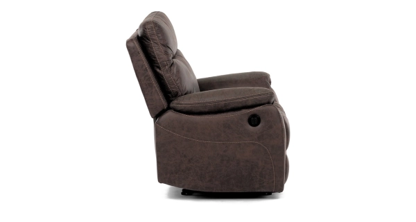 Elektrické relaxační křeslo MONADENI, hnědá látka