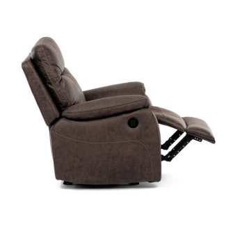 Elektrické relaxační křeslo MONADENI, hnědá látka
