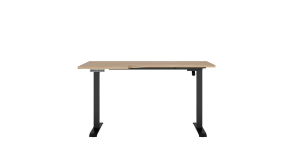 Elektricky polohovatelný psací stůl BELLARMINO 140x90 cm, levý, dub artisan