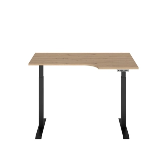 Elektricky polohovatelný psací stůl BELLARMINO 140x90 cm, pravý, dub artisan