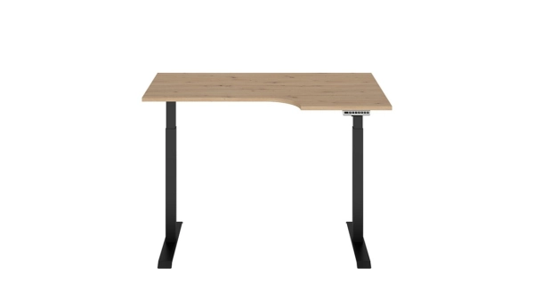 Elektricky polohovatelný psací stůl BELLARMINO 140x90 cm, pravý, dub artisan