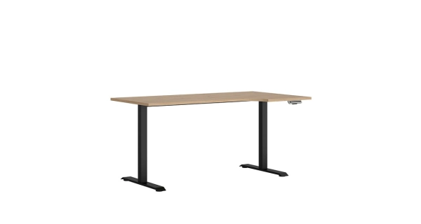 Elektricky polohovatelný psací stůl BELLARMINO 160x90 cm, pravý, dub artisan