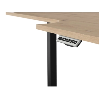 Elektricky polohovatelný psací stůl BELLARMINO 160x90 cm, pravý, dub artisan