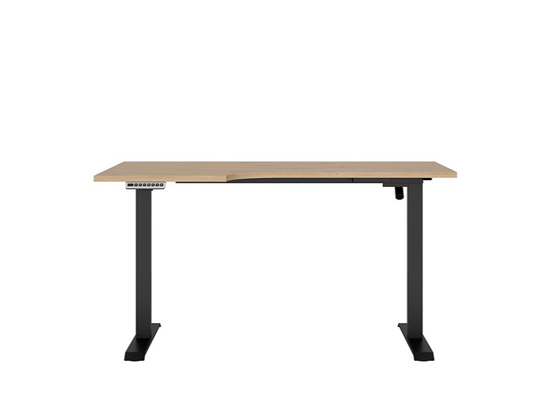 Levně Elektricky polohovatelný psací stůl BELLARMINO 140x90 cm, levý, dub artisan