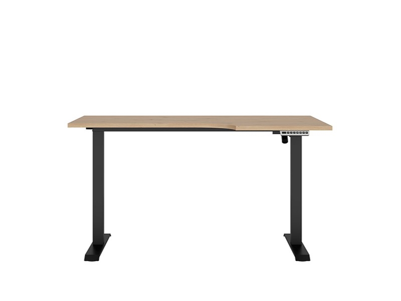 Levně Elektricky polohovatelný psací stůl BELLARMINO 140x90 cm, pravý, dub artisan