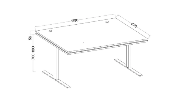 Elektrický výškově nastavitelný psací stůl AGEPSTA 2, dub artisan