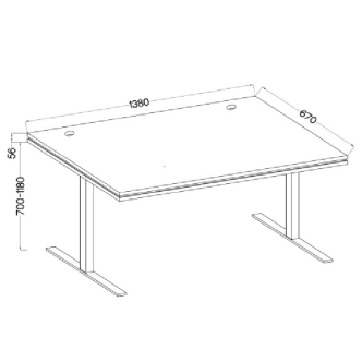 Elektrický výškově nastavitelný psací stůl AGEPSTA 2, světle šedá