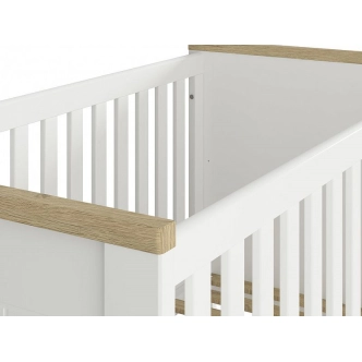 ELGON dětská postýlka 70x140, bílá/dub westminster, 5 let záruka