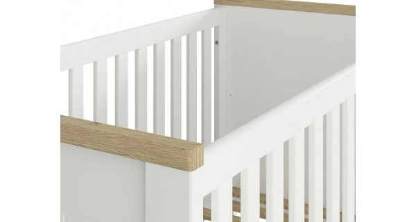 ELGON dětská postýlka 70x140, bílá/dub westminster, 5 let záruka