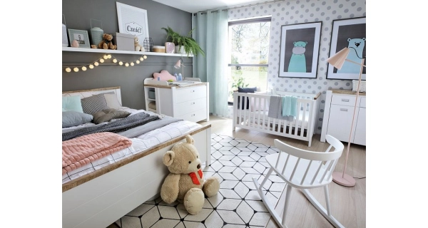 ELGON postel 160x200, bílá/dub westminster, 5 let záruka