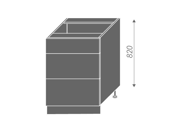 CHANIE, skříňka dolní D3A 60, korpus: grey, barva: light grey stone
