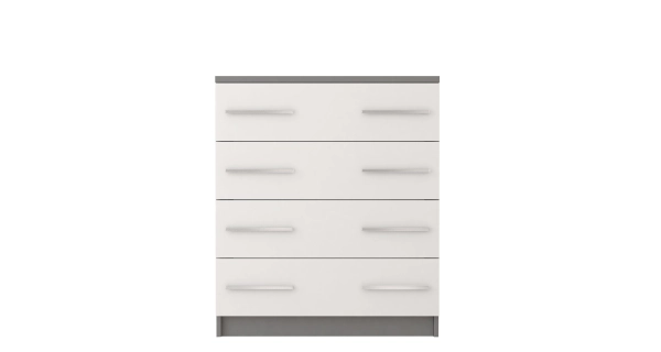ERIBERTO II komoda 4S, šedá/bílá