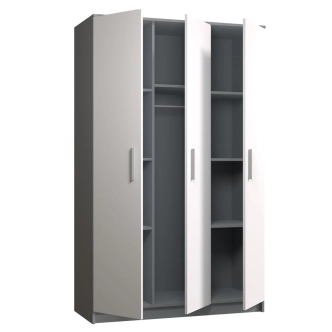 ERIBERTO II skříň 3D, šedá/bílá