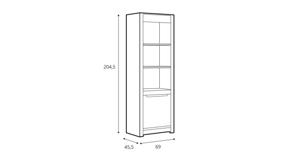 ERMELINDA regál 1D, dub april/perleťový lesk