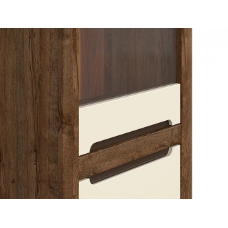 ERMELINDA vitrína 1W1D, dub april/perleťový lesk