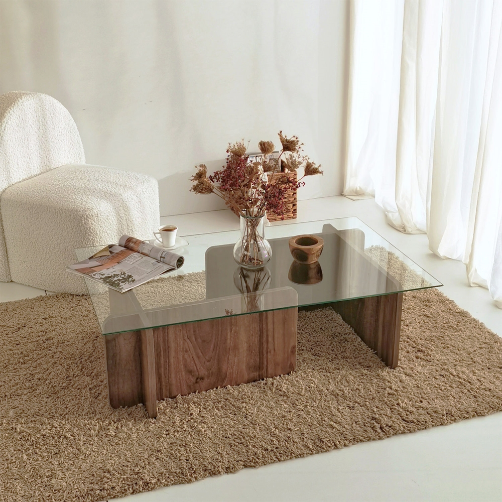 Levně Konferenční stolek ARMANDO výška 30 cm, vlašský ořech